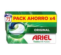 Ariel PODs Todo en 1 Detergente en Cápsulas Original, Elimina Manchas y Olores en 1 Lavado, 72 Cápsulas