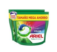 Ariel PODS Todo en 1 Detergente Lavadora Liquido 105 Capsulas/Pastillas, Jabon Extra Cuidado del Color, Mas Color y Brillo, Limpieza Profunda