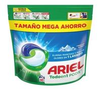 ARIEL PODS Todo en 1 Detergente Lavadora Liquido 60 Capsulas/Pastillas, Jabon Frescor Alpino, 5 Acciones para una Limpieza Brillante en Frio