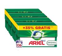 ARIEL PODS Todo en 1 Detergente Lavadora Liquido en Capsulas/Pastillas,136 Lavados 4x(25+9), Jabon 5 Acciones para una Limpieza Brillante en Frio, El embalaje puede variar