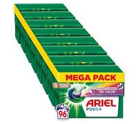 ARIEL PODS Todo en 1 Detergente Lavadora Liquido en Capsulas/Pastillas, 96 Lavados (8x12), Jabon Limpieza Profunda, Mas Color, Cuidado Extra del Color y el Brillo