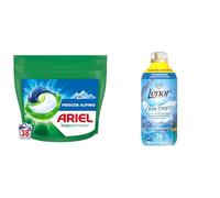 Ariel PODs Todo en 1, Detergente Líquido En Cápsulas Frescor De Los Alpes Cápsulas, 38 Lavados + Lenor Aire Fresco Suavizante Para Ropa Frescor Alpino 76 Lavados, 1.064L