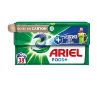 Ariel PODS+ Touch of Febreze Active Odor Defense, detergente cápsulas tabletas 38 lavados, eficaz incluso en frío, acción 2X más larga contra los malos olores