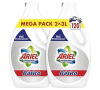 Ariel Professional, Detergente Lavadora Liquido, 120 Lavados, 6L (2 x 3L), blancos brillantes lavado tras lavado