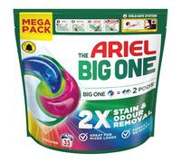 Ariel The Big One PODS - Cápsulas de detergente líquido de lavado, 35 lavados, color, 2 veces eliminación de manchas y olores, disolución rápida incluso en frío