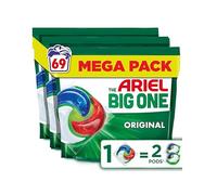 Ariel The Big One PODS - Cápsulas de detergente líquido para lavar ropa, 23 x 3 lavados, original, 2 veces más eliminación de manchas y olores, disolución rápida incluso en frío
