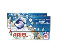 Ariel Todo en 1 PODS Brisa Marina Y Jazmín, Detergente Líquido Para Lavadora en Cápsulas, 95 Lavados, Edición Limitada Costa Mediterránea