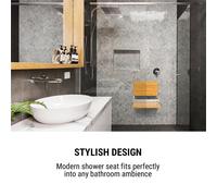 Arielle Deluxe Silla para ducha Bambú Aluminio Plegable 160 kg máx. Madera