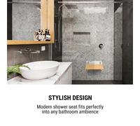 Arielle Silla para ducha Bambú Aluminio Plegable 160 kg máx. Madera OneConcept