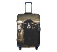 Aries and Black Sheep - Funda protectora para maleta, antiarañazos, protector de equipaje, 45,7 a 81,3 cm, adecuado para viajes, viajes de negocios, White, S