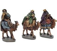 Aries Boutique T2-3 Reyes Magos, Figuras de Camello, Belén, Exhibición de Navidad, Pintado a Mano. Pantalla Interior/Exterior. 14cm.