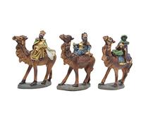 Aries Boutique Tamano 10cm Los 3 Reyes Magos, Figuras de Camello, Belén, Exhibición de Navidad, Pintado a Mano. Pantalla Interior/Exterior.