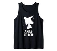Aries Bruja Divertida Vibes Espeluznante Horóscopo de Halloween Camiseta sin Mangas