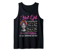 Aries Girl Black Queen Zodiac Cumpleaños Afro Mujeres Camiseta sin Mangas