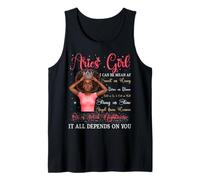 Aries Girl Black Queen Zodiac Cumpleaños Afro Mujeres Rojo Camiseta sin Mangas