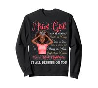 Aries Girl Black Queen Zodiac Cumpleaños Afro Mujeres Rojo Sudadera