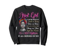Aries Girl Black Queen Zodiac Cumpleaños Afro Mujeres Sudadera
