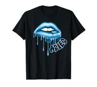 Aries Labios Goteando Azul Claro Gráfico del Zodíaco Estético Camiseta gráfica económica