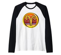 Aries Signo del Zodiaco Astrología Símbolo Rojos Marzo Abril Cumpleaños Camiseta Manga Raglan