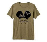 Aries Signo Zodiaco Afro Chica Astrología Cabello Africano Camiseta Premium
