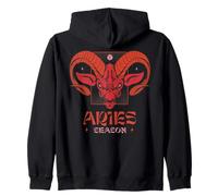 Aries Temporada Ram Head Zodíaco Signo de Fuego Horóscopo Astrología Sudadera con Capucha