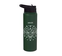 Aries The Ram - Gráfico minimalista del zodiaco Stainless Steel Insulated Water Bottle