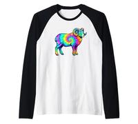 Aries The Ram Tie Dye, Carnero Multicolor, Horóscopo Colorido Camiseta Manga Raglan