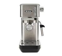 Ariete 1380 Cafetera de metal, compatible con café en polvo y monodosis ESE, 1300 W, capacidad 1,1 L, 15 bar de presión, filtro ½ tazas, dispositivo capuchino, plata