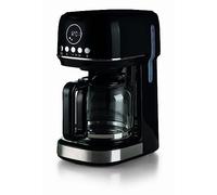 Ariete 1396 Moderna cafetera de filtro, Café de goteo, Capacidad hasta 15 tazas, Base calefactora, Pantalla LCD, Filtros extraíbles y lavables, Negro