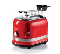 Ariete 149 Rojo Tostadora 2 rebanadas moderna con pinzas, expulsión automática, cajón recogemigas función descongelación y calefacción, 6 niveles de tostado, 800 W, plástico