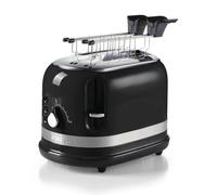 Ariete 149 Tostadora 2 rebanadas moderna con pinzas, expulsión automática, cajón recogemigas, función descongelación y calentamiento, 6 niveles de tostado, 800 W, negro