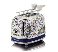 Ariete 155 Tostadora Capri, 810W, 2 rebanadas, 6 niveles de tostado, bandeja recogemigas, función defrost, expulsión automática