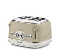 Ariete 156/03 - Tostador 4 ranuras paredes frías, sistema expulsión automática, 1600 W, acero inoxidable, pies antideslizantes, beige