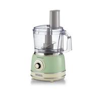 Ariete 1781 - Robot de cocina vintage, hacha, amasado, rodaja y rallador, cuchillas de acero inoxidable, 2 velocidades+pulse, para pan, pizza, postres y batir la crema, capacidad 1,2 L, 1000 W, verde
