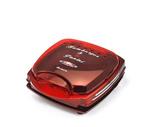 Ariete 185 Party Time - Máquina de hamburguesas, 1400 W, doble placa antiadherente, color rojo
