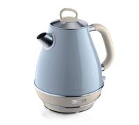 Ariete 2869 Vintage Hervidor de Agua Eléctrico y Té, Diseño Retro Italiano, 1.7 Litros, 2000W, Apagado Automático, Inalámbrico, Color Azul/Crema