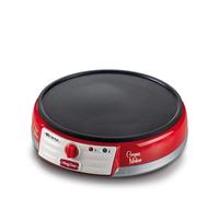 Ariete Crepes Maker 202 Party Time – plancha antiadherente 1000 W, 2 espátulas, rojo