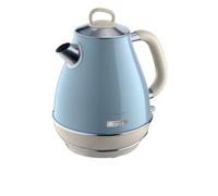 Ariete 2869 Vintage Hervidor de Agua Eléctrico y Té, Diseño Retro Italiano, 1.7 Litros, 2000W, Apagado Automático, Inalámbrico, Color Azul/Crema