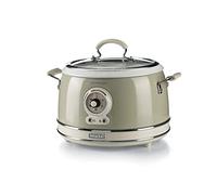 ARIETE 290403 Arrocera Rice Cooker & Slow Cooker, cocción a vapor, línea vintage, 3.5 L, revestimiento cerámico antiadherente, 650 W, beige