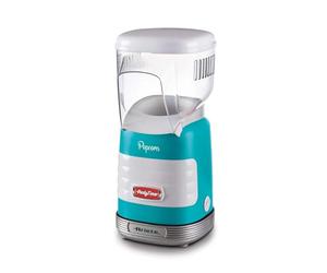 Ariete 2956/01 Máquina de Palomitas Party Time Popper, 1000 W, Compacta, Cocción con Aire Caliente, sin Grasas ni Condimientos, Azul Blanco