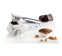 Ariete 0044/20 cortador de verduras en espiral o rallador eléctrico Acero inoxidable, Blanco