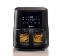 Ariete 4630 - Freidora de aire caliente 9 l, 1500 W, capacidad 9 l, 8 programas, función barbacoa, hasta 3,5 kg de freír, temperatura hasta 200 °C, cesta transparente, negro