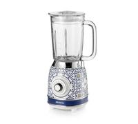 Ariete 583 Capri - Batidora de vaso con vaso de cristal de 1,5 litros, 4 cuchillas de acero inoxidable, 4 velocidades + pulso, 1000 W, cristal azul Capri