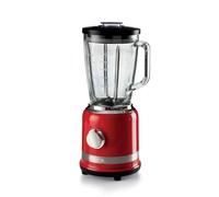 Ariete 585 Batidora moderna, 1000 W, capacidad 1,5 L, 4 velocidades + función Pulse, taza de cristal graduada, 4 cuchillas de acero inoxidable, rojo