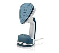 Ariete 6246 Cepillo plancha de vapor 2 en 1, 1000 W, 0.18 litros, suela antidaherente de cerámica, luz led, cable 2.5 min, listo en 60 segundos, blanco y azul