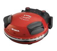 Ariete 909 - Mini horno para pizza en 4 minutos, 1200 W, 5 niveles temperatura, diámetro 33 cm, regulador de tiempo 30 minutos y temperatura, indicador luminosos encendido/apagado, color rojo negro
