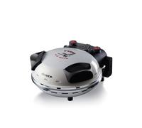Mini horno para pizza en 4 minutos, 1200 W, 5 niveles temperatura, diámetro 33 cm, regulador de tiempo 30 minutos y temperatura, indicador luminosos encendido/apagado, color White
