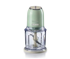 Ariete PicadorA Vintage 438, Picador de Verduras y Hielo Eléctrico con 2 Velocidades, 4 Cuchillas de Acero Inoxidable, Pies Antideslizantes, 600 ml, 400W, verde