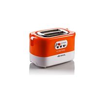 Ariete - Tostadora 159 Toastime para 2 rebanadas, incluye pinzas y cajón recogemigas Bianco/Arancione