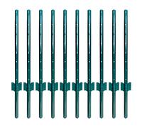 ARIFARO Postes de La Cerca 3ft / 91cm Robusto Deber Poste de la Cerca de Metal, Paquete de 10, No Cavar Jardín U Postes para Cercas de Alambre de Acero para el Patio, Alambre al Aire Libre, Verde
